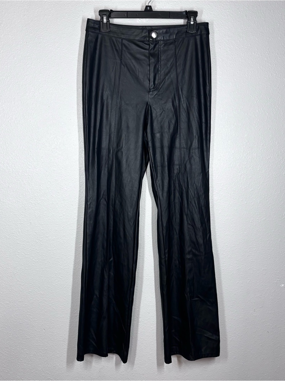 Wild Fable Black Faux Leather Flare Pants Size 6